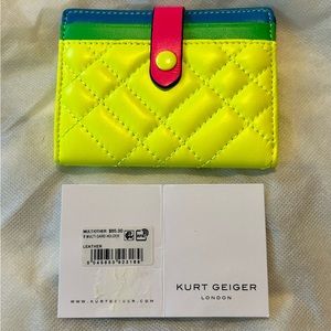 NWT Kurt Geiger London Neon Rainbow Cardholder